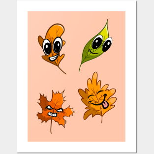 Fall autumn leaves emote Posters and Art